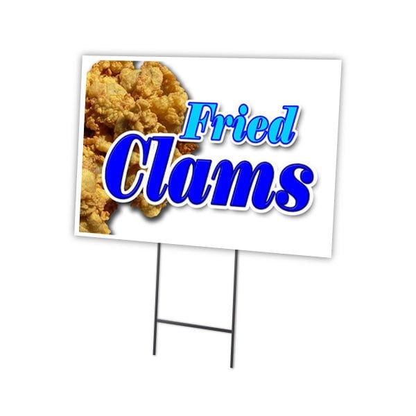 Signmission Fried Clams Yard Sign & Stake outdoor plastic coroplast window, C-2436-DS-Fried Clams C-2436-DS-Fried Clams - main